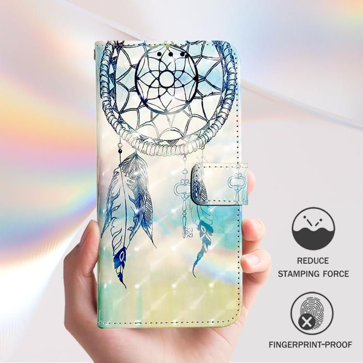 Funda de Cuero con Tapa Horizontal y Pintura 3D para Infinix Hot 9/Hot 9 Pro (Dream Wind Chimes)
