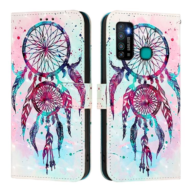 Funda de Cuero con Tapa Horizontal y Pintura 3D para Infinix Hot 9/Hot 9 Pro (Campanas de Viento)