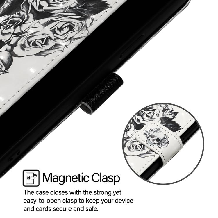 Funda de Cuero con Tapa Horizontal y Pintura 3D para Infinix Hot 9 y Hot 9 Pro (Calavera)