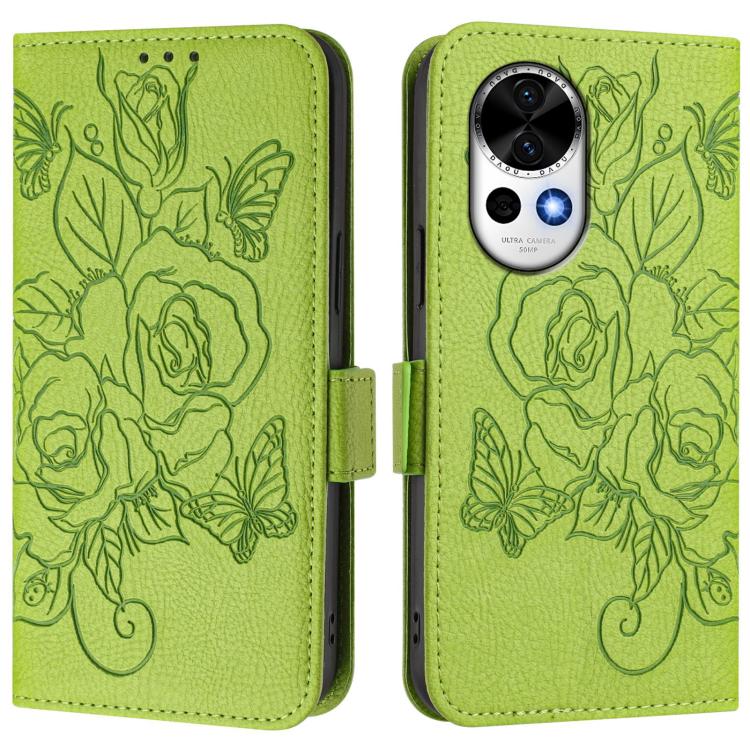Funda de Cuero Antirrobo RFID con Relieve para Huawei Nova 13/Nova 12 (Verde)