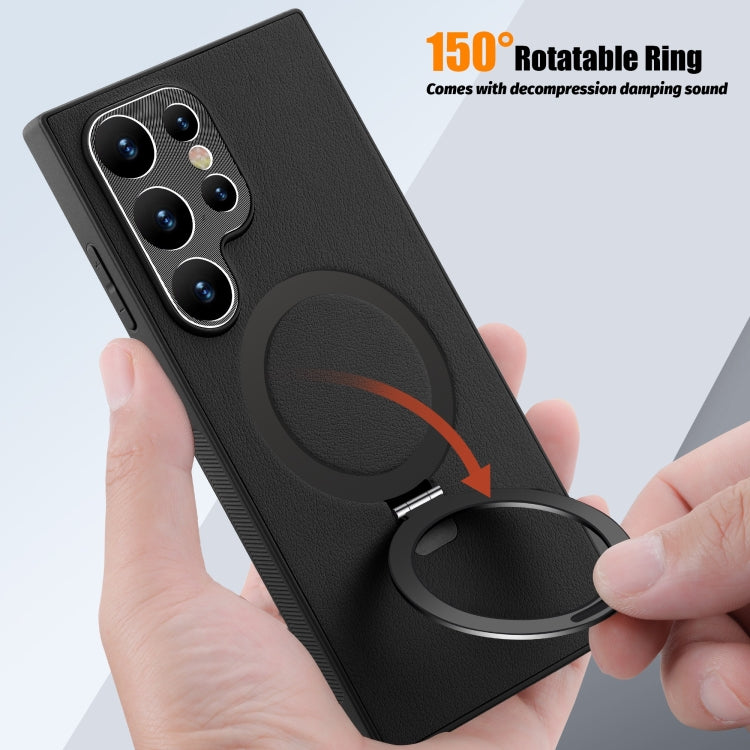 Funda para Samsung Galaxy S22 + 5G Magsafe Rotation Holder PC y Cuero (Negro)