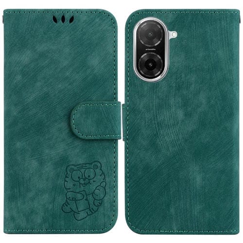 Funda de cuero con relieve de tigre pequeño para Redmi A5 4G (171,7 mm) (verde)