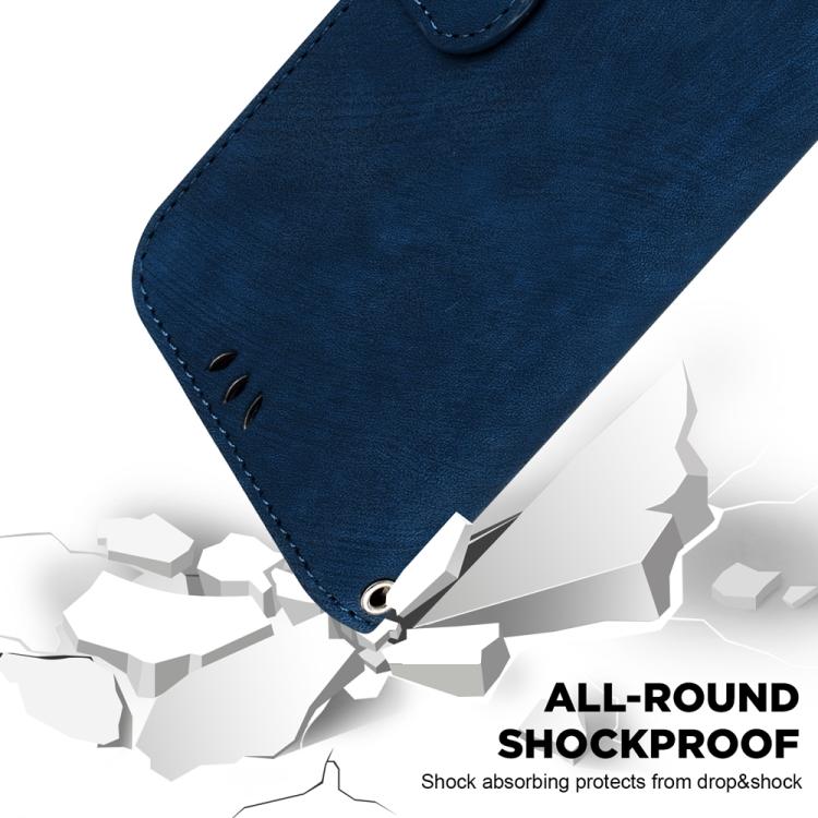 Funda de piel con relieve de tigre para Redmi A5 4G (171,7 mm) (azul oscuro)