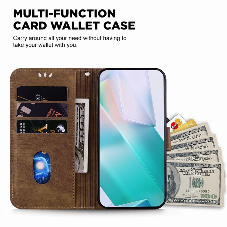 Funda De Cuero Con Relieve De Tigre Para Xiaomi 15 (Marrón)
