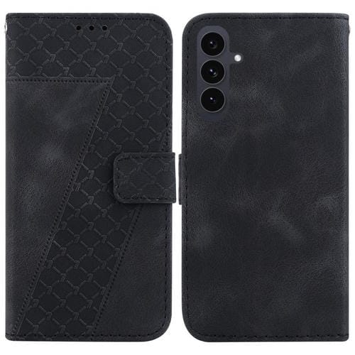 Funda de cuero con relieve de siete formas para Samsung Galaxy S25 FE 5G (negra)