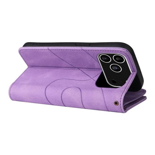 Funda de cuero con cremallera para iPhone 17 Pro, bicolor, con 9 ranuras para tarjetas (morado)