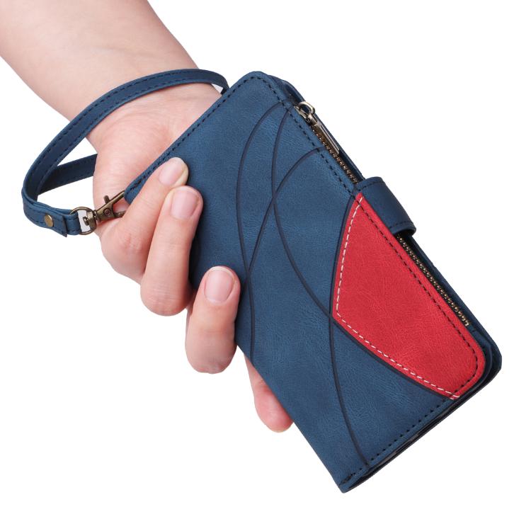 Funda de cuero con cremallera para Redmi A5 4G (171,7 mm) / Poco C71 (azul)