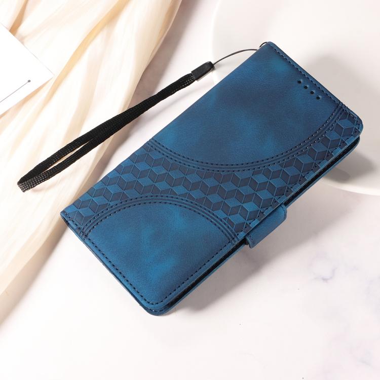 Funda de Cuero con Rombos y Estrellas para OnePlus 13R/Ace 5/Ace 5 Pro (Azul)