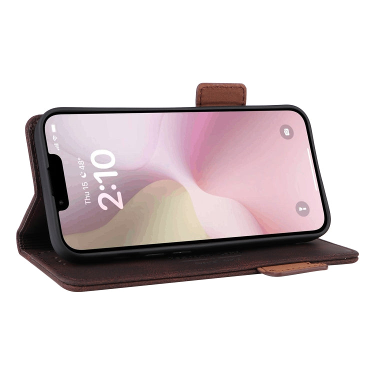 Funda de Cuero con Cierre Magnético para iPhone 16E (Marrón)