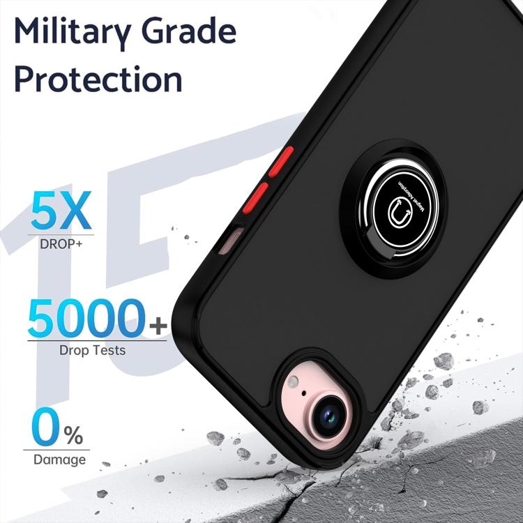Funda de TPU + PC con anillo para iPhone 16e Q Shadow 1 Series (roja)