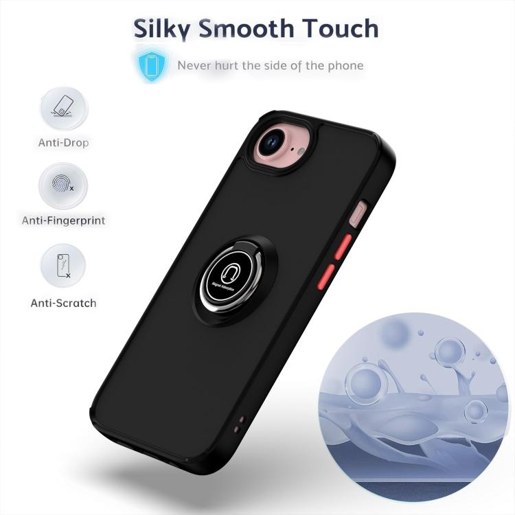 Funda de TPU + PC con anillo para iPhone 16e Q Shadow 1 Series (amarilla)