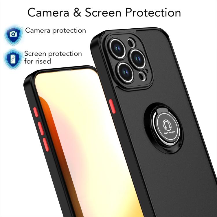 Funda de TPU + PC con anillo para iPhone 15 Pro Max Q Shadow 1 Series (negro y rojo)