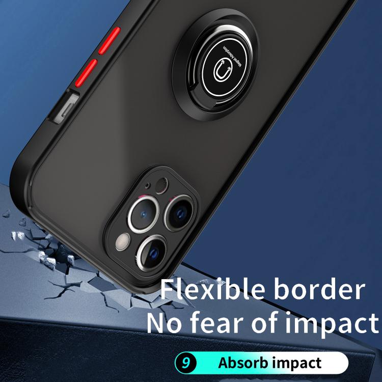 Funda de TPU + PC con anillo para iPhone 12 Pro Max Q Shadow 1 Series (azul cielo)