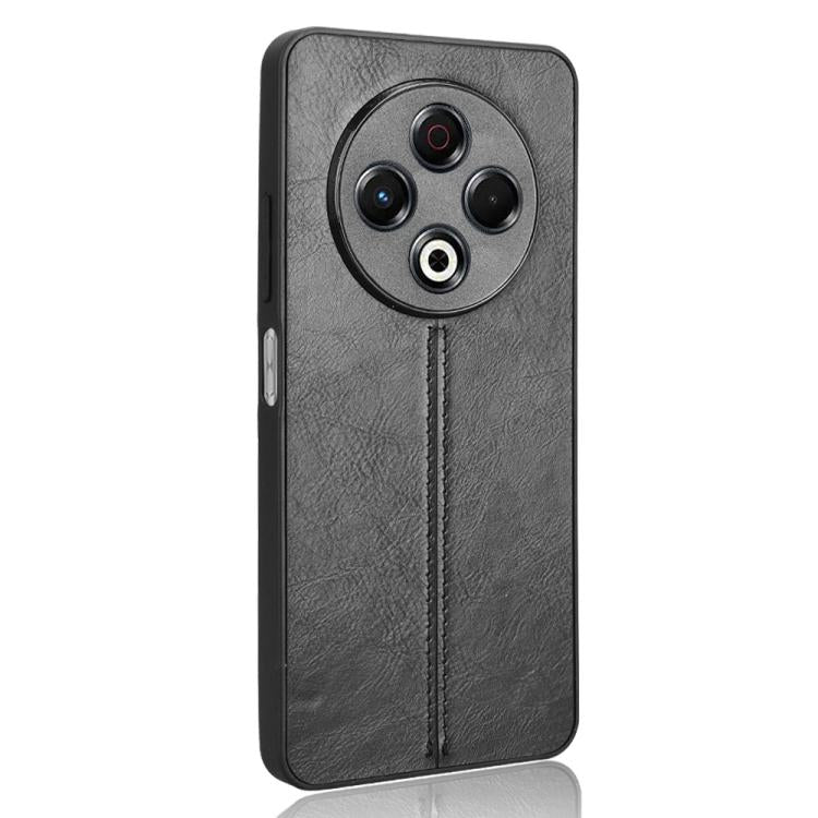 Funda para Teléfono Tecno Spark 30 4G Diseño de Vaca con Tarjeta de Costura (Negra)