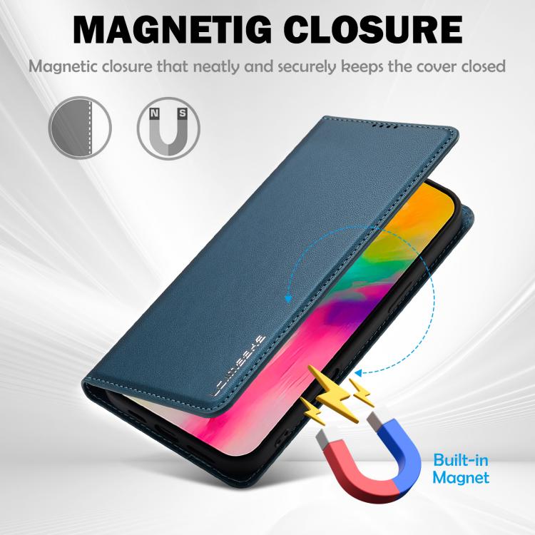 Funda de PU con textura fina esmerilada para iPhone 17 LC.IMEEKE L1 Series (azul)