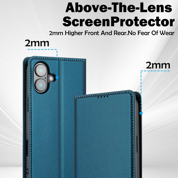 Funda de PU con textura fina esmerilada para iPhone 17 LC.IMEEKE L1 Series (azul)