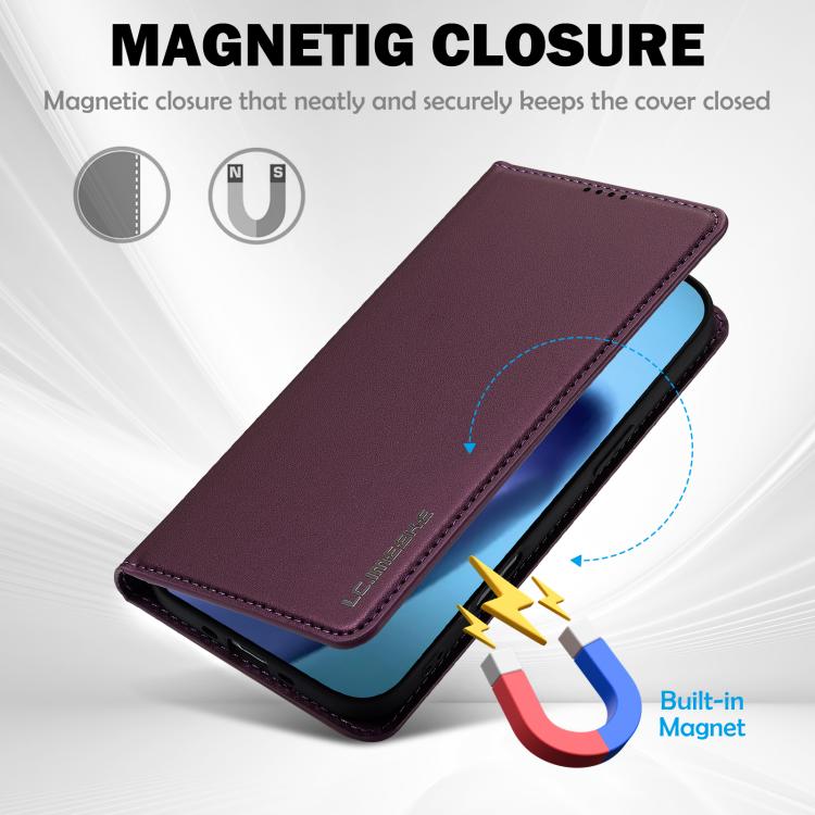 Funda de PU con textura fina esmerilada para iPhone 17 Air LC.IMEEKE L1 Series (morada)