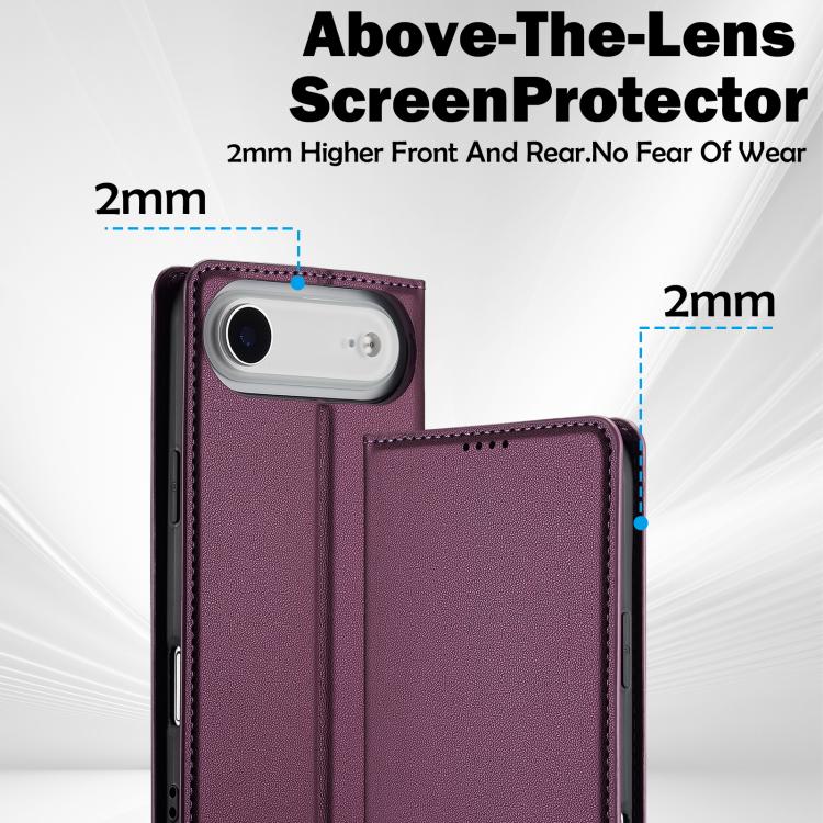 Funda de PU con textura fina esmerilada para iPhone 17 Air LC.IMEEKE L1 Series (morada)
