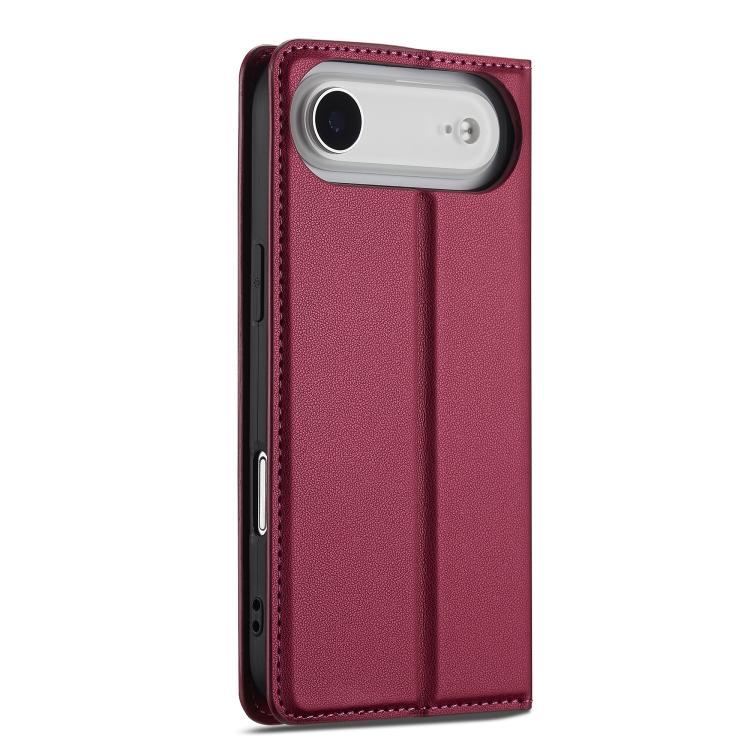 Funda de PU con textura fina esmerilada para iPhone 17 Air LC.IMEEKE L1 Series (Roja)