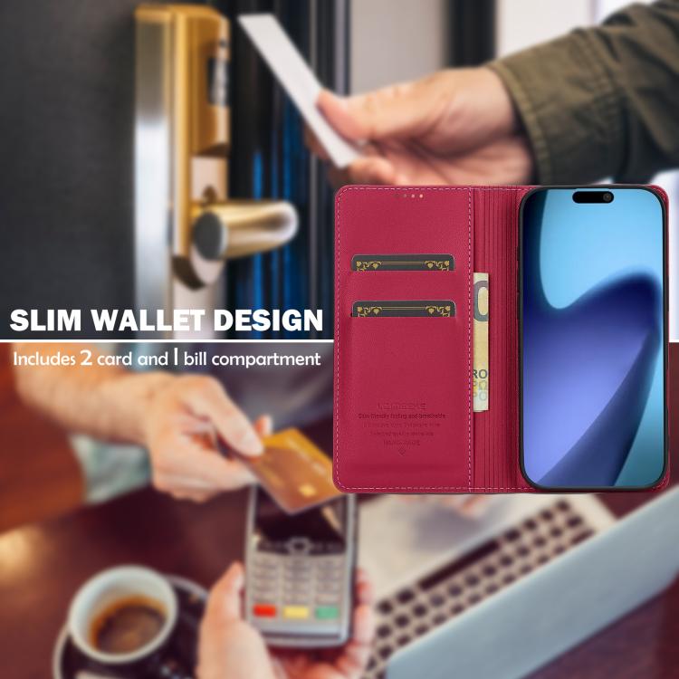 Funda de PU con textura fina esmerilada para iPhone 17 Air LC.IMEEKE L1 Series (Roja)