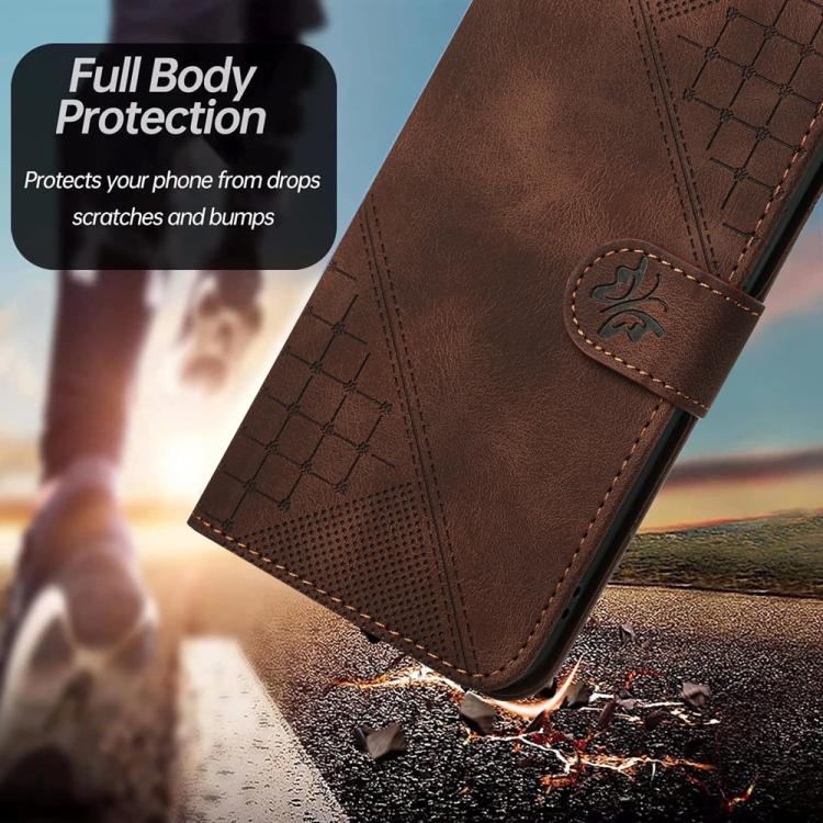 Funda de Cuero para Infinix Hot 20 4G con Diseño de Mariposa en Relieve y Cordón (Café)