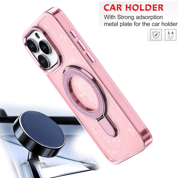 Funda para Teléfono Magsafe con Soporte de Anillo con Purpurina para iPhone 11 (Negra)