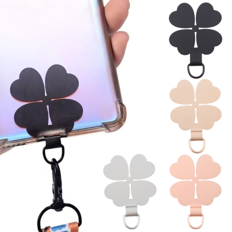 Junta de Fijación de Cordón de Teléfono Móvil Metal Cuatro Hojas (Oro Rosa)