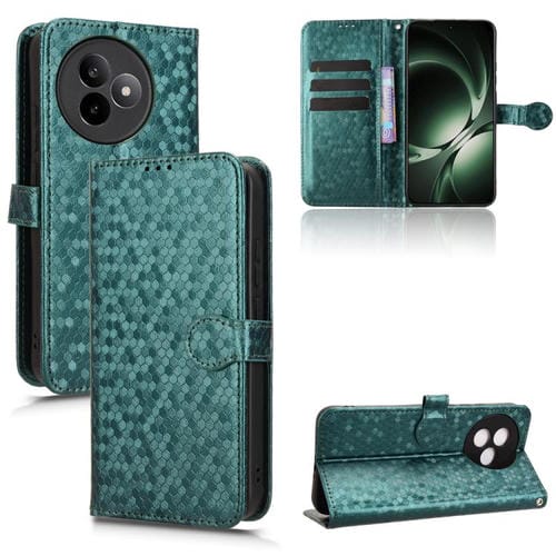 Funda de cuero con textura de panal de abeja para Redmi K80 Ultra (verde)