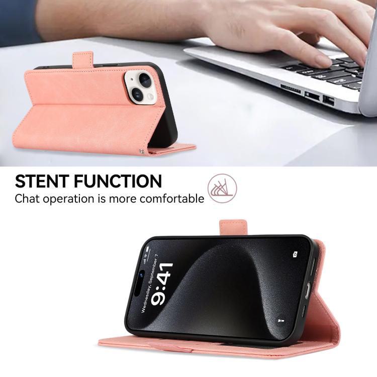 Funda de Cuero Abeel con Imán Rfid y Diseño Esmerilado para OnePlus 13R Global (Rosa)
