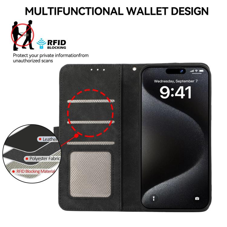 Funda de Cuero Abeel con Bloqueo de Color para OnePlus 13R Global (Negro y Verde)