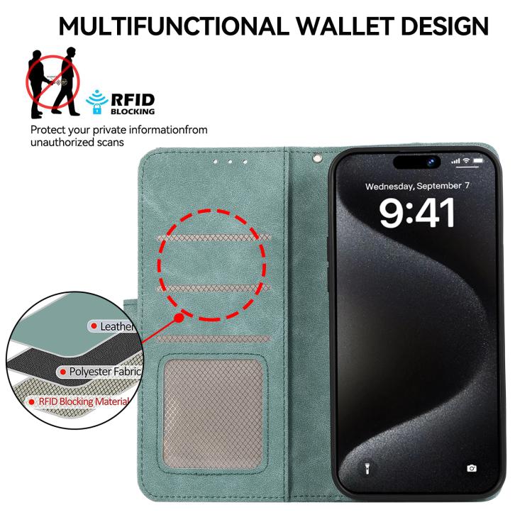 Funda de Cuero con Bloqueo de Color Abeel para OnePlus 13R Global (Cian-Rosa)