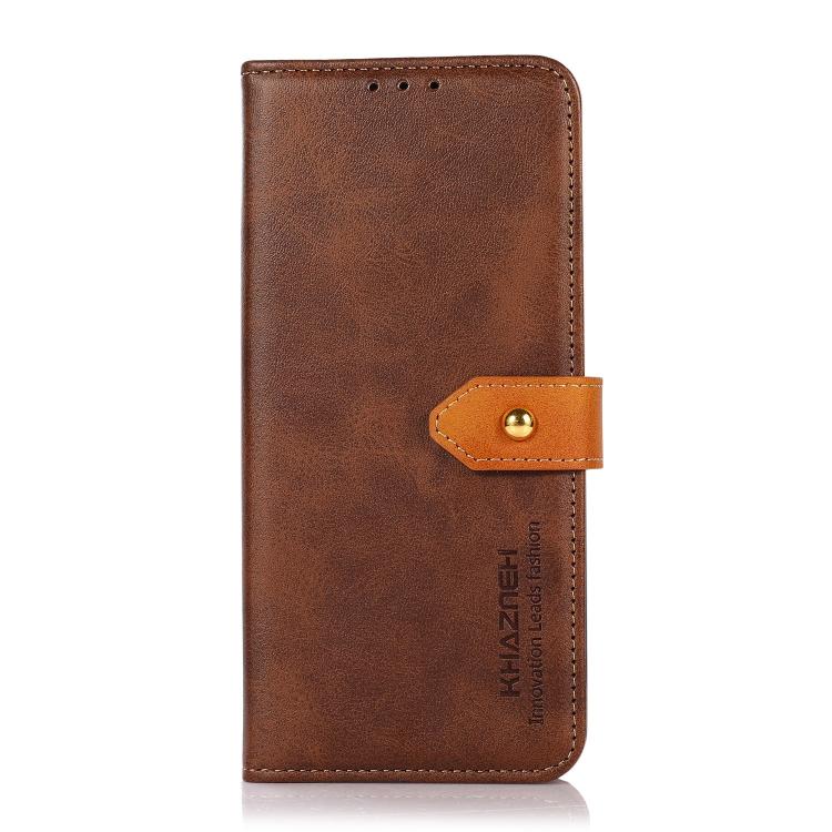 Funda de piel de vacuno bicolor KHAZNEH para Samsung Galaxy A17 5G (marrón)