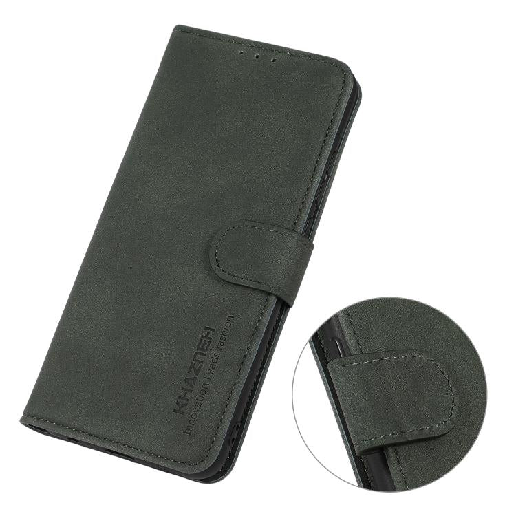 Funda de cuero con textura mate KHAZNEH para Samsung Galaxy A07 5G (verde)