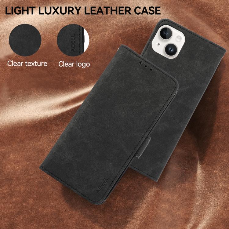 Funda de cuero magnético ABEEL con protección RFID para Samsung Galaxy A17 5G (negro)