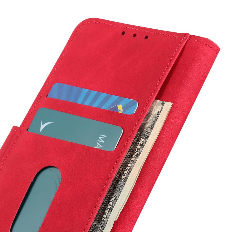 Funda de cuero con tapa horizontal y textura retro KHAZNEH para Samsung Galaxy A07 5G (roja)