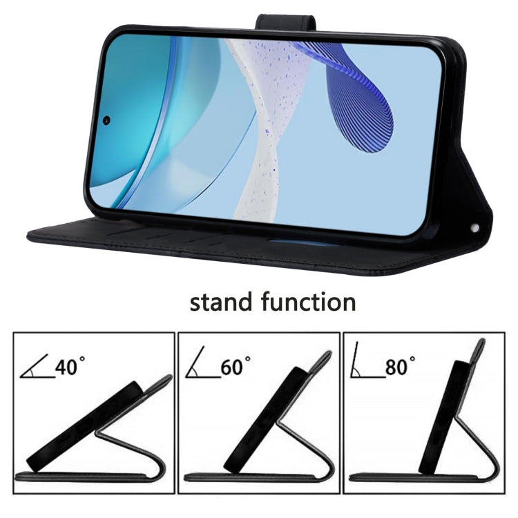 Funda de Cuero con Tapa y Relieve 3D para OnePlus Nord N10 5G (Negra)