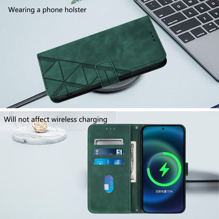 Funda de Cuero con Tapa y Relieve 3D para OnePlus Nord N10 5G (Verde)
