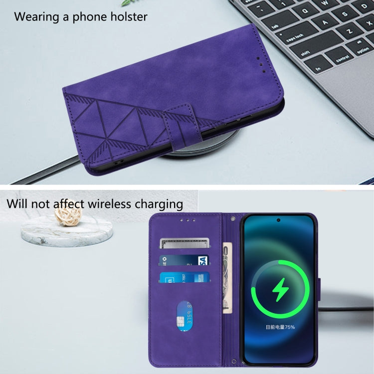 Funda de Cuero con Tapa y Relieve 3D para OnePlus Nord N10 5G (Morado)
