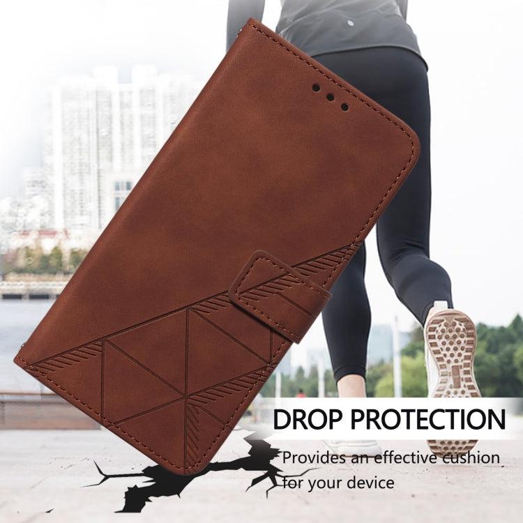 Funda de Cuero con Tapa y Relieve 3D para OnePlus Nord N10 5G (Marrón)