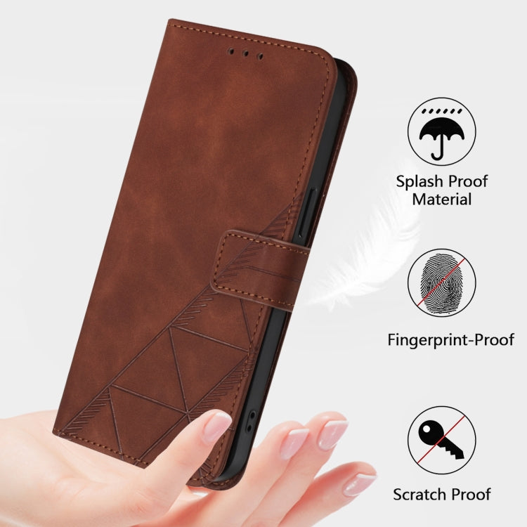 Funda de Cuero con Tapa y Relieve 3D para OnePlus Nord N10 5G (Marrón)