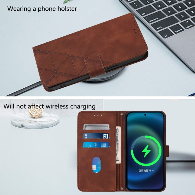 Funda de Cuero con Tapa y Relieve 3D para OnePlus Nord N10 5G (Marrón)