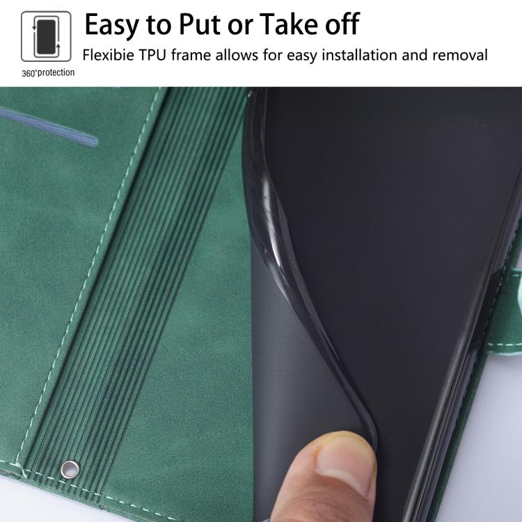 Funda de cuero con relieve 3D para Samsung Galaxy A07 4G (Verde)
