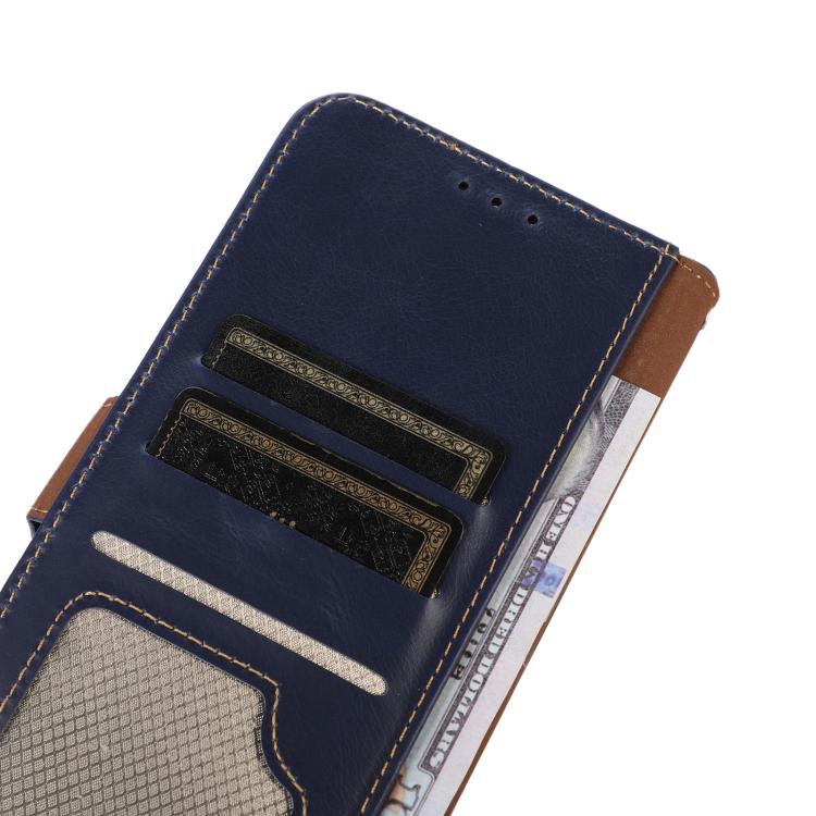 Funda magnética de cuero genuino con textura Crazy Horse RFID para Samsung Galaxy A17 5G (azul)