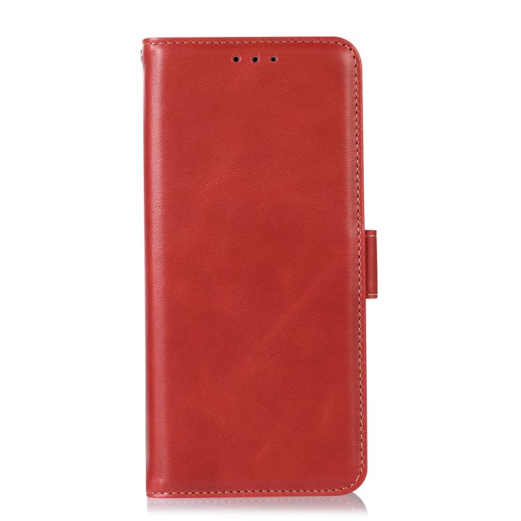 Funda magnética de cuero genuino con textura Crazy Horse RFID para Samsung Galaxy A07 5G (roja)