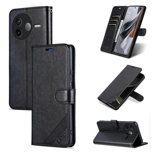 Funda de Piel de Oveja con Tapa para Redmi K80 Azns (Negra)