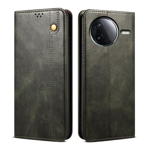 Funda de Cuero con Textura Crazy Horse para Redmi K80 Pro (Verde)