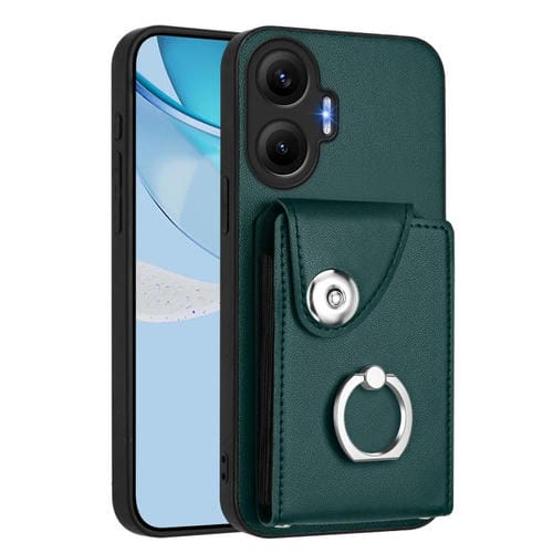 Funda para Redmi Turbo 4 Pro / Poco F7 con tarjetero y anillo (verde)