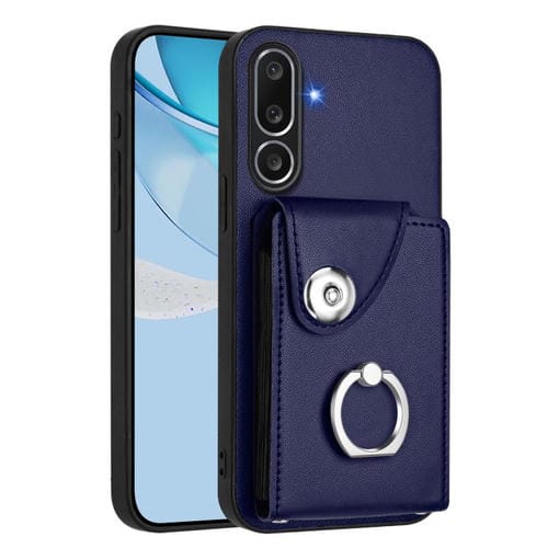 Funda para Samsung Galaxy M56 5G con tarjetero y anillo (azul)