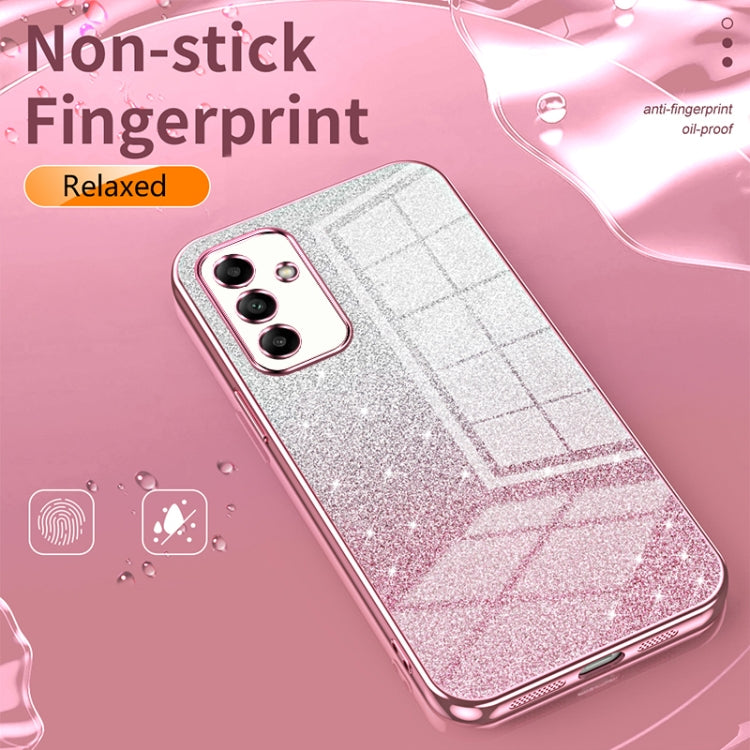 Funda para Samsung Galaxy A17 con purpurina degradada y galvanizada (transparente)