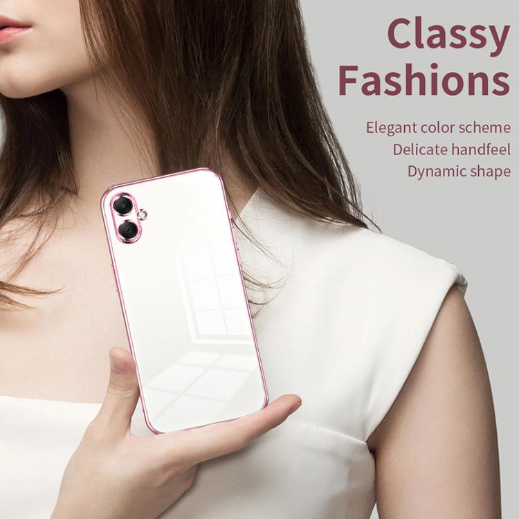 Funda transparente con orificios finos para Samsung Galaxy A07 (morada)